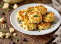 Frittelle di carciofi e pecorino servite su un piatto