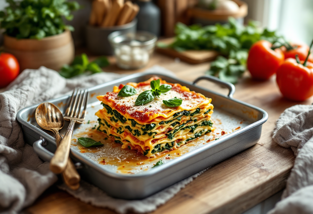 Deliziose lasagnette monoporzione con ricotta e spinaci