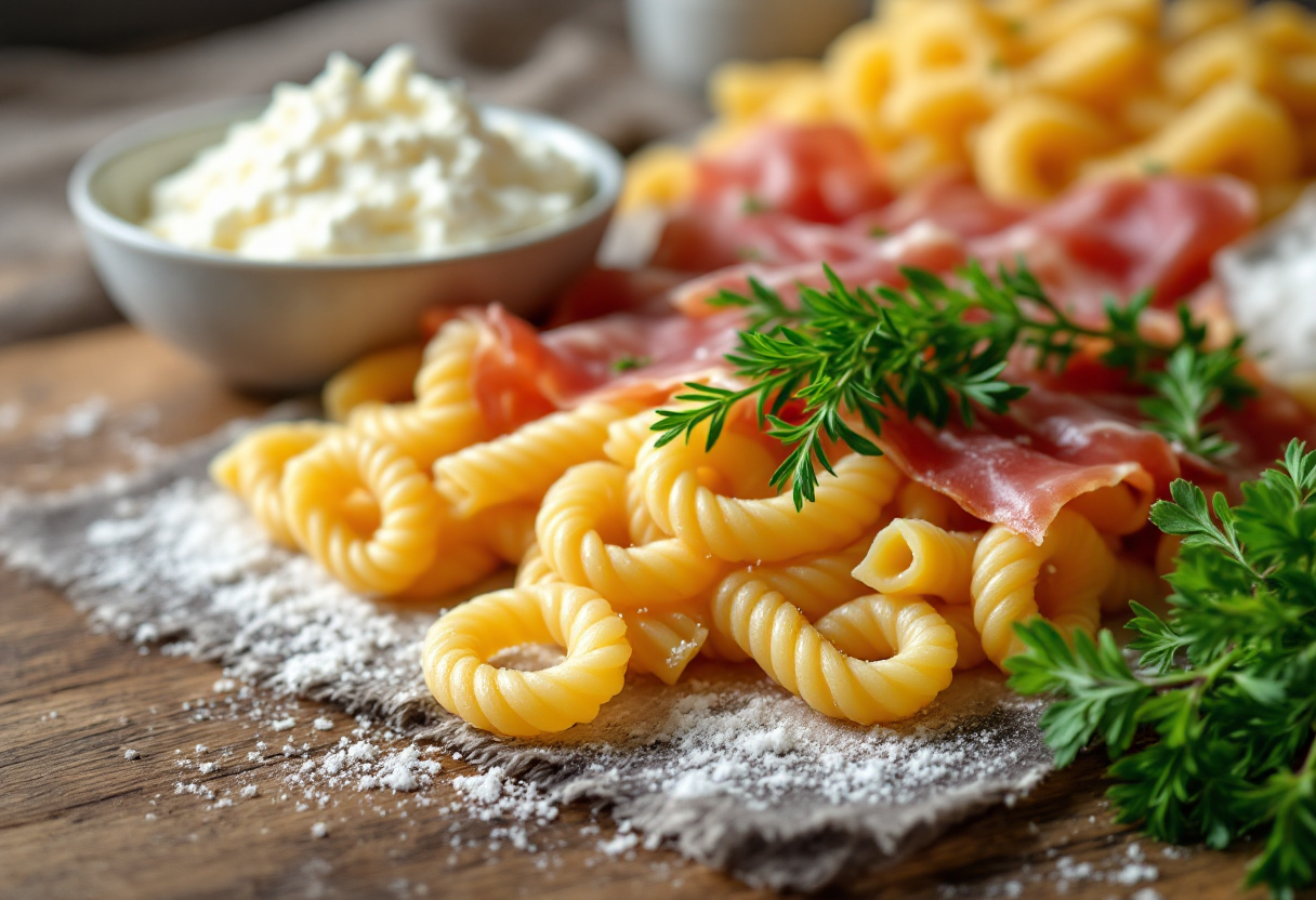 Maccheroni alla chitarra serviti con sugo tradizionale