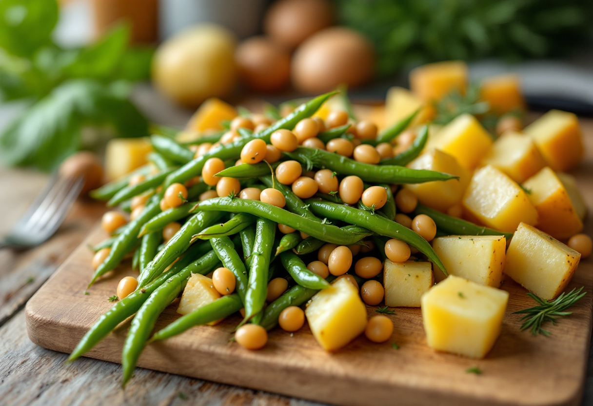 Macedonia di fagiolini, cannellini e patate fresca