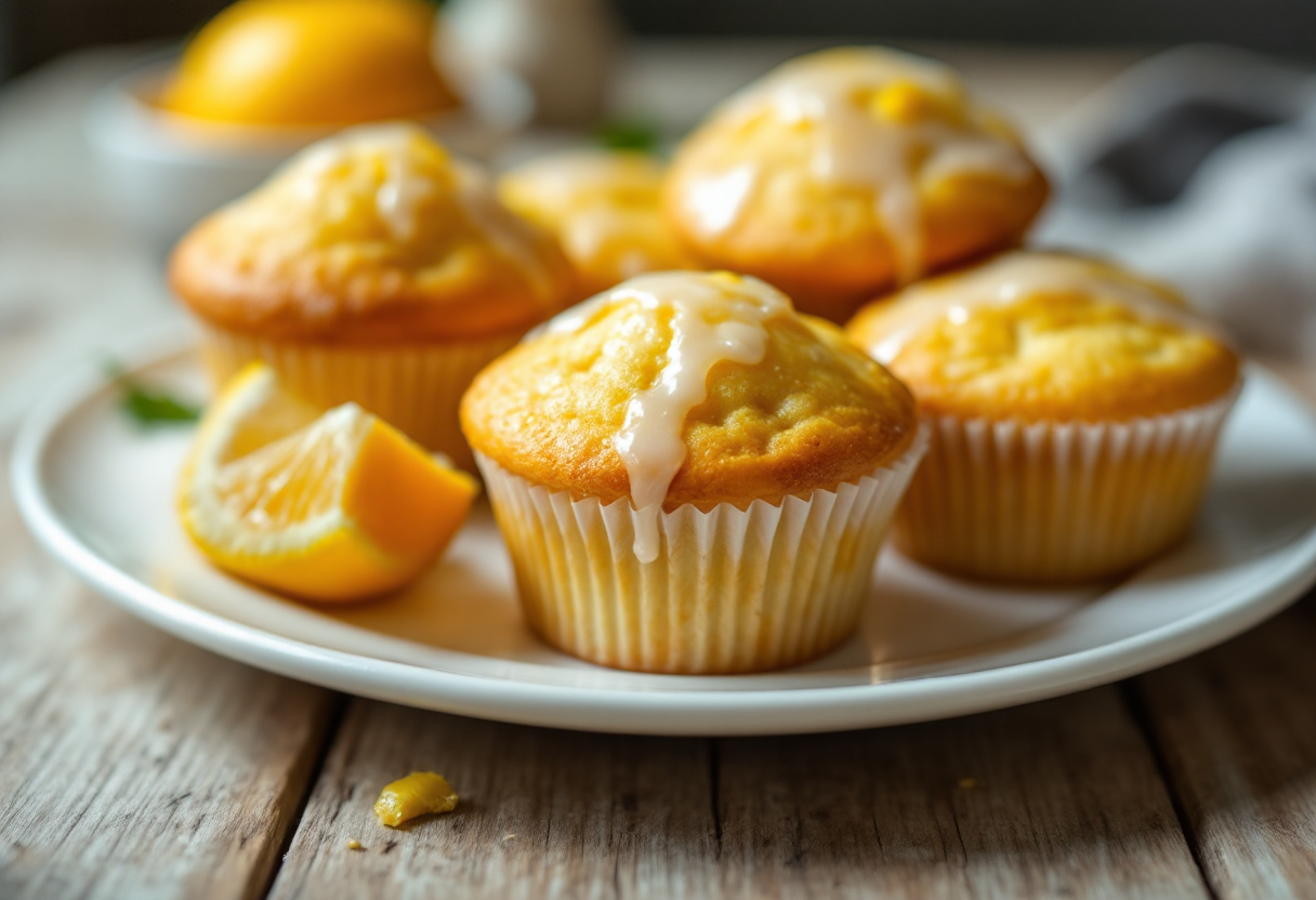 Muffin al limone senza burro freschi e soffici