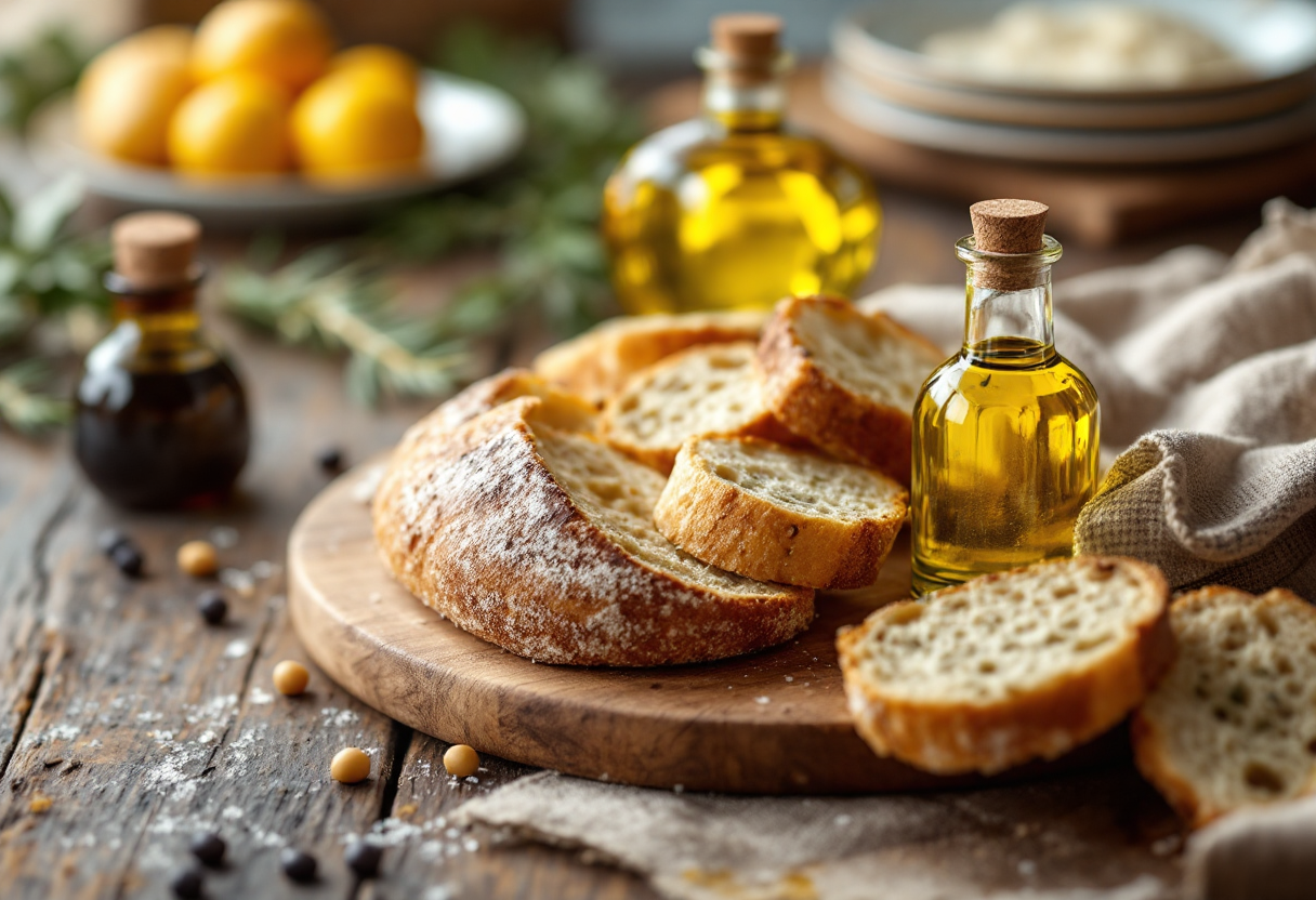 Fette di pane con olio extravergine d'oliva