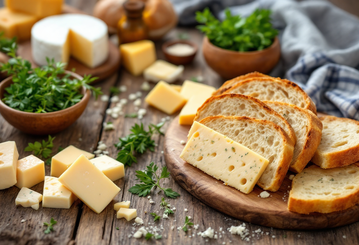 Deliziosi paninetti al formaggio appena sfornati