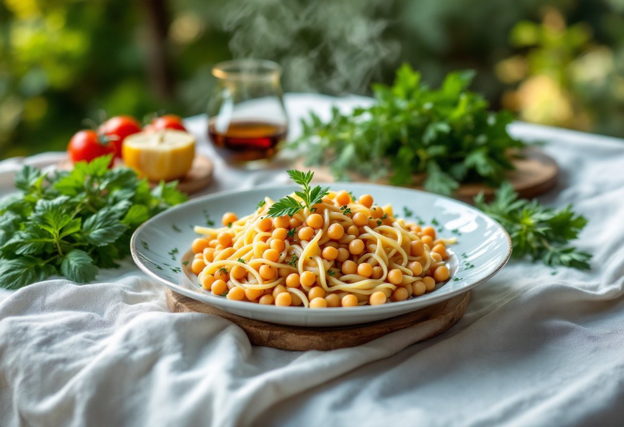 Pasta e ceci tradizionale delle Isole Eolie