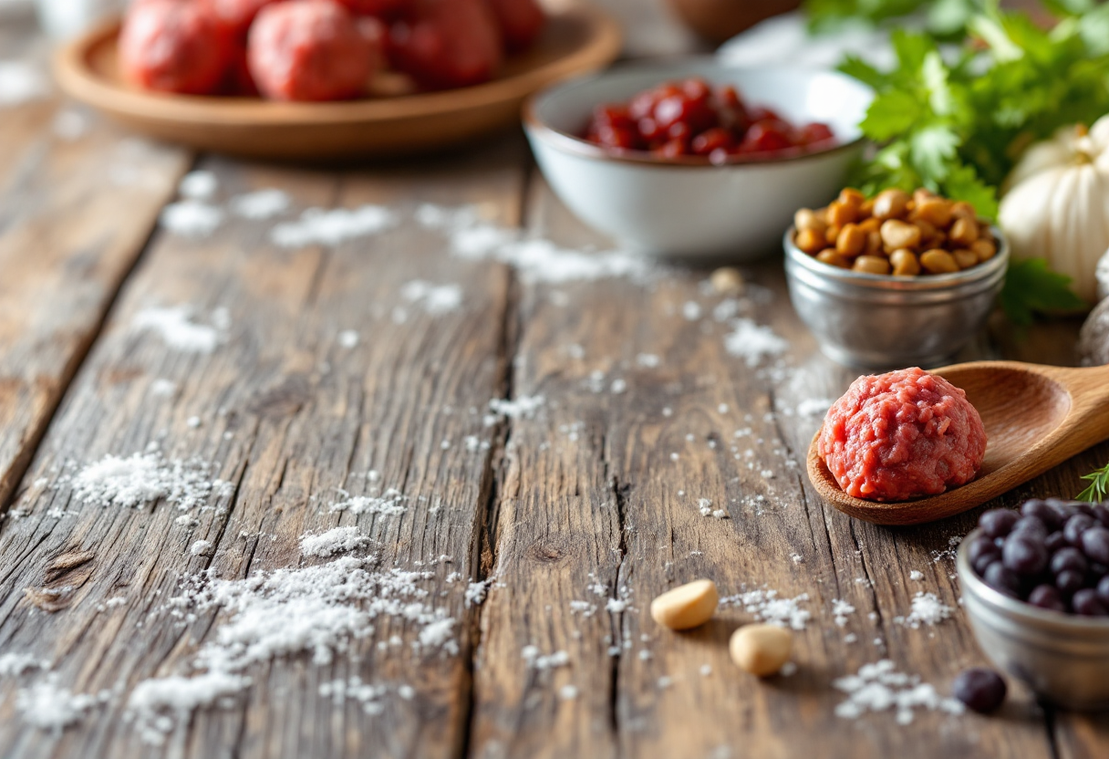 Polpette di manzo servite con salsa agrodolce di cacao