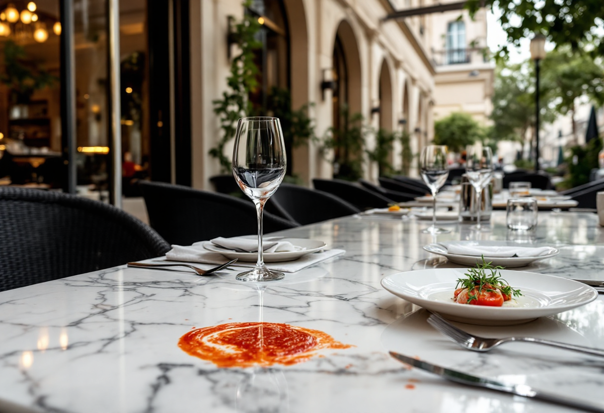 Attivisti di Ultima Generazione in protesta davanti a un ristorante di lusso