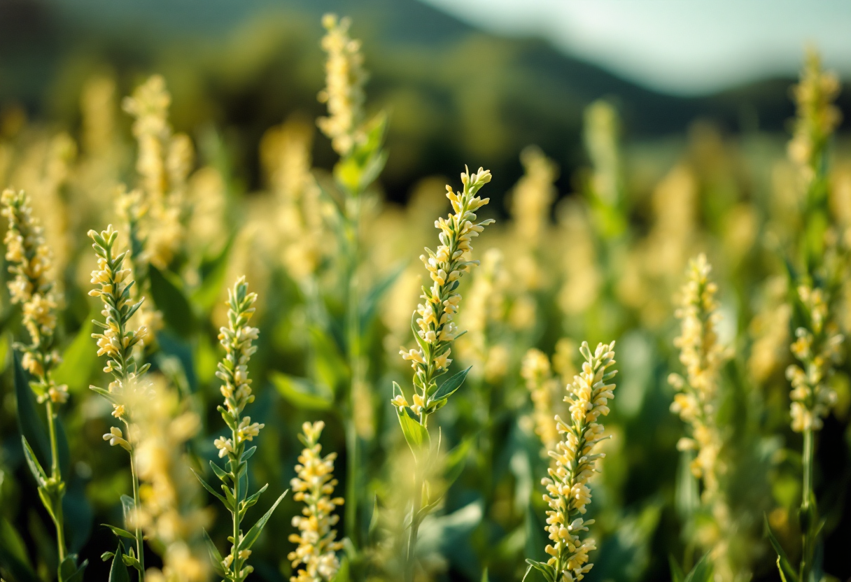 Un piatto di quinoa con verdure fresche e spezie