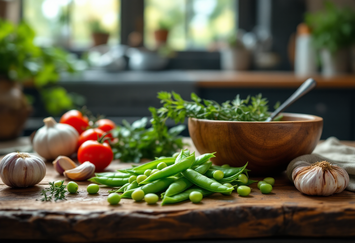 Taccole fresche pronte per essere cucinate in un piatto