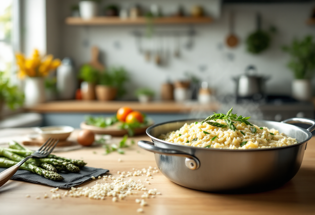 Delizioso risotto agli asparagi fresco e cremoso