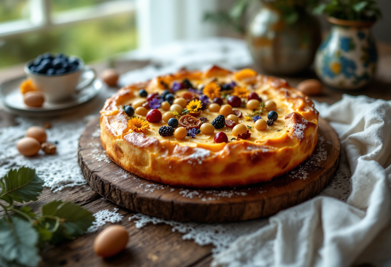 Torta di Pasqua con formaggio tipica dell'Italia centrale