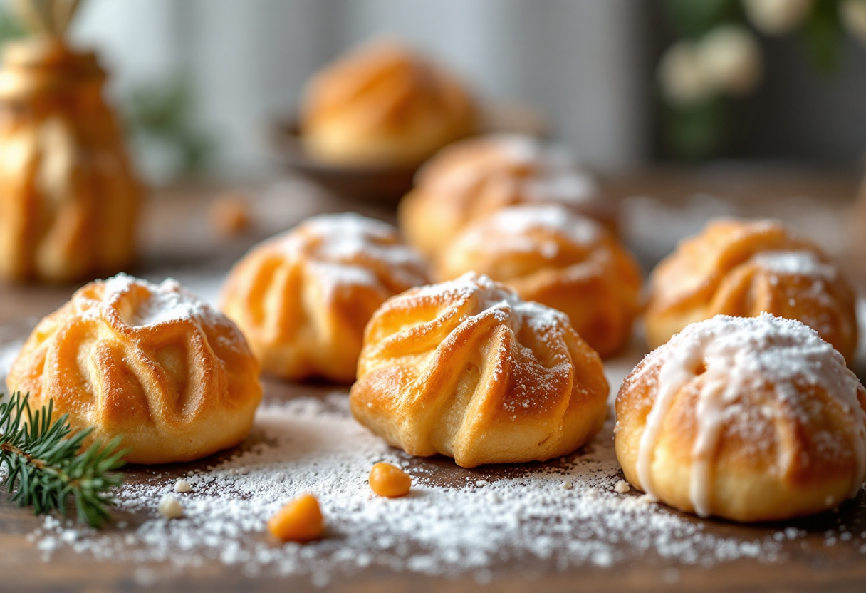 Deliziose zeppole di San Giuseppe con crema e amarena